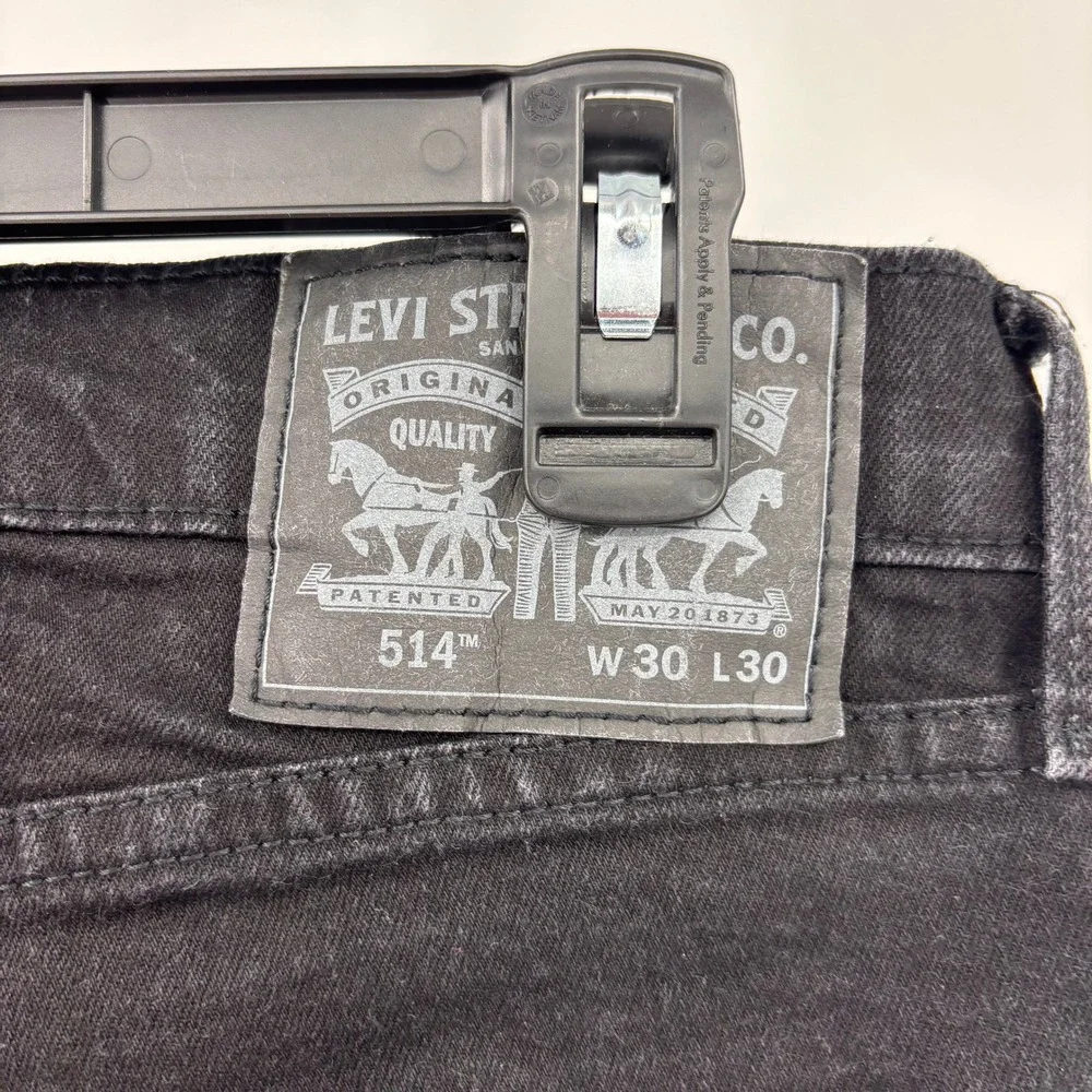 Levi's 514 Straight Fit Jeans Mens 30x30 Black Excellent Denim Casual Pants